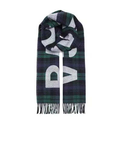 Balenciaga Logo Print Tassel Decorative Scarf In Black