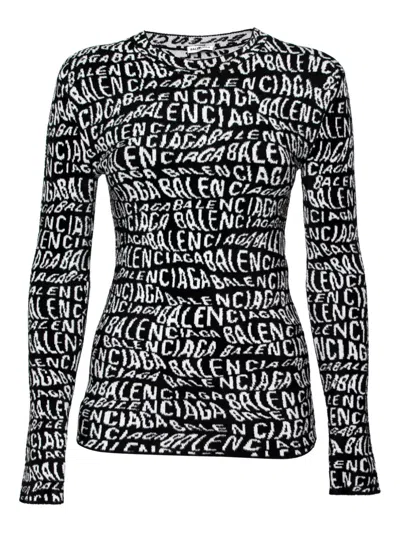 Pre-owned Balenciaga Logo-print Top