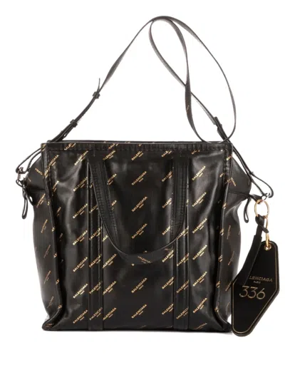 Pre-owned Balenciaga Logo-print Tote Bag In Black