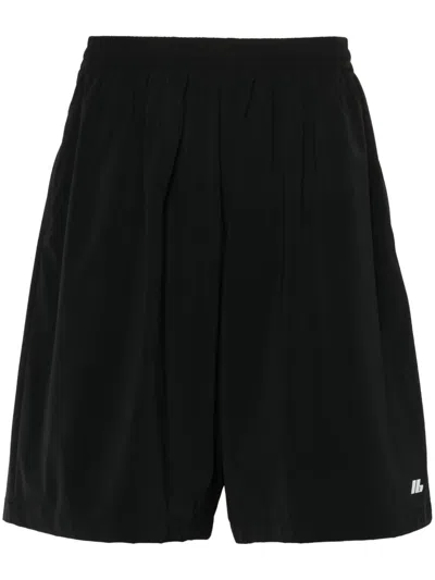 Balenciaga Logo-print Track Shorts In Black