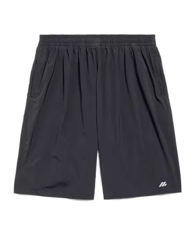 Balenciaga Activewear Stretch Bermuda Shorts In Black