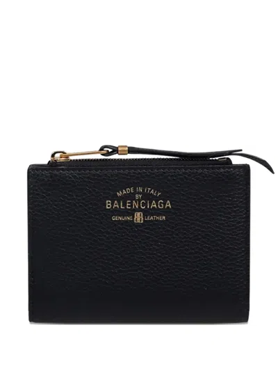 Balenciaga Logo-print Wallet In Brown