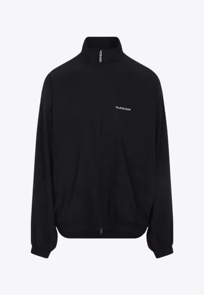 BALENCIAGA LOGO PRINT ZIP-UP JACKET