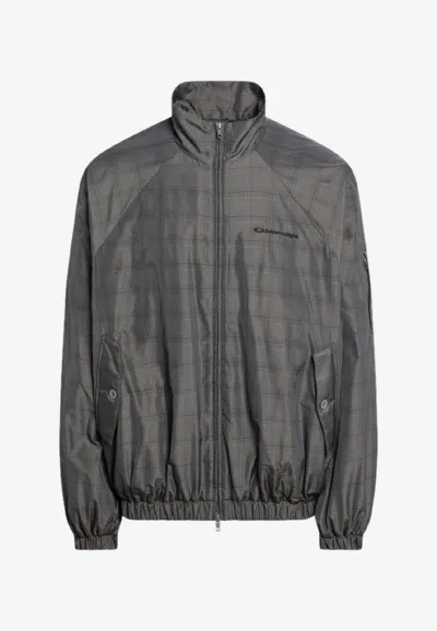 BALENCIAGA LOGO PRINT ZIP-UP JACKET