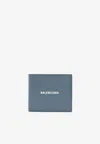 Balenciaga Logo-printed Bi-fold Wallet In Light Blue