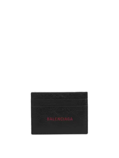 Balenciaga Logo Printed Cardholder In Black