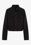 Balenciaga Denim Jacket With Chest And Lateral Pockets In Black
