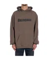 Balenciaga Logo Printed Distressed Hoodie In Green