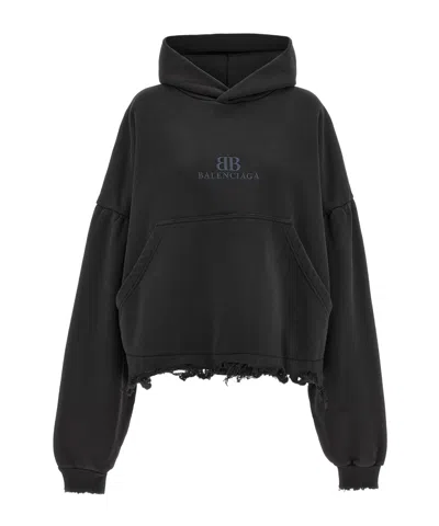 BALENCIAGA BALENCIAGA LOGO PRINTED HOODIE