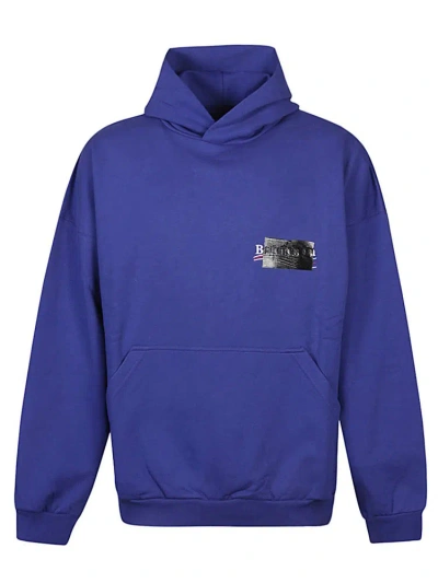 Balenciaga Sweatshirt With Logo In Blue