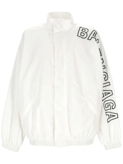 Balenciaga Logo Printed Jacket In White