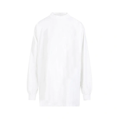 Balenciaga Logo Printed Long-sleeved Shirt In White