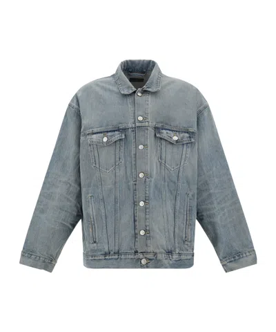 Balenciaga Off-the-shoulder Jacket In Navy