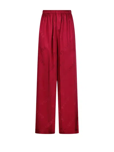 Balenciaga Elastic Waist Trousers In Purple