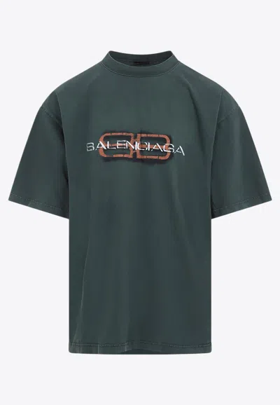 BALENCIAGA LOGO-PRINTED SHORT-SLEEVED T-SHIRT