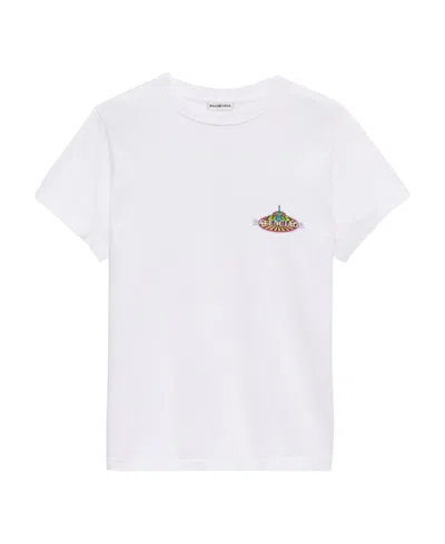 Balenciaga Logo Printed T-shirt In White