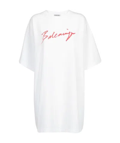 Balenciaga Logo Printed T-shirt In White