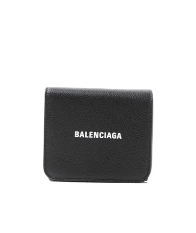 Balenciaga Logo Printed Wallet In Black