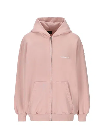 BALENCIAGA BALENCIAGA LOGO PRINTED ZIP-UP HOODIE