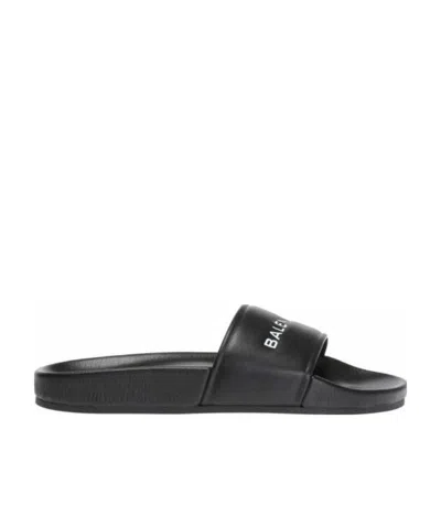 Balenciaga Logo Printing Flip-flops In Black