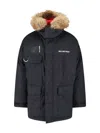 Balenciaga Logo Reversible Down Jacket In Black