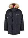 Balenciaga Logo Reversible Down Jacket In Black