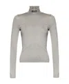 Balenciaga Logo Ribbed Knit Jumper In Gray