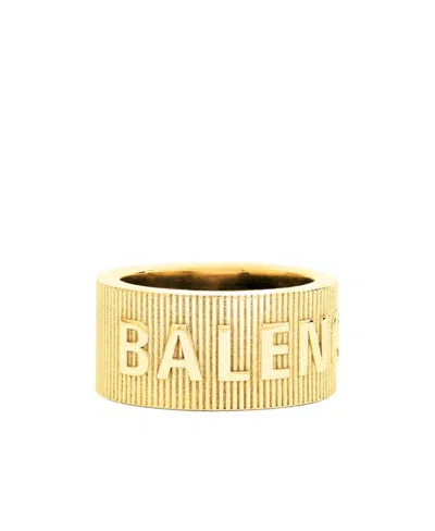 Balenciaga Logo Ring In Gold