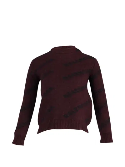 Pre-owned Balenciaga Logo Round-neck Sweater In Red