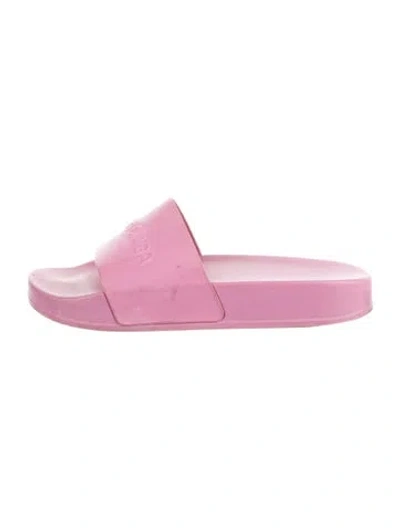 Pre-owned Balenciaga Babies' Logo Rubber Slides In Pink