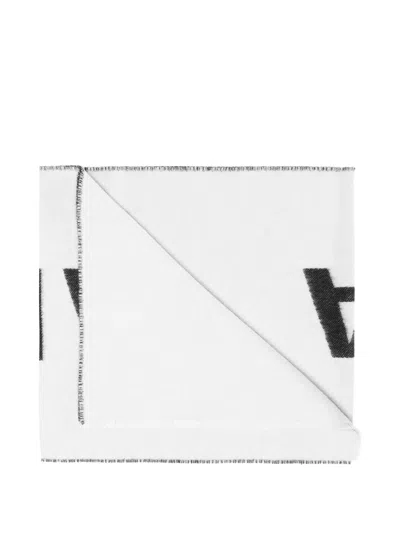 Balenciaga Logo Scarf In White