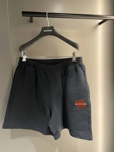 Balenciaga Logo Shorts In Black