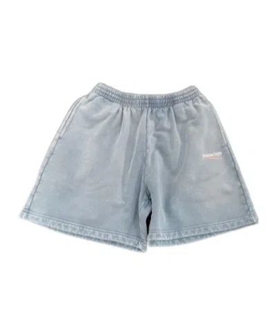 Balenciaga Logo Shorts In Gray