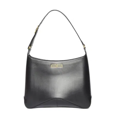 Balenciaga Logo Shoulder Bag In Black