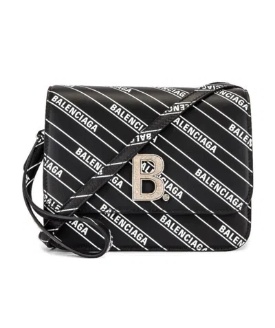 Balenciaga Logo Shoulder Bag In Black