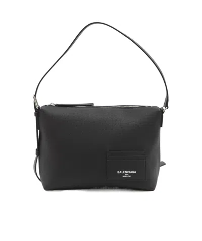 Balenciaga Logo Shoulder Bag In Black