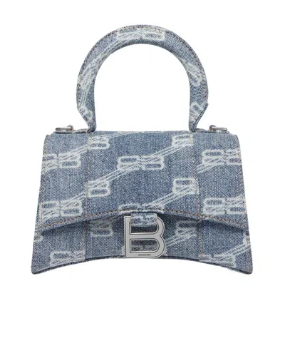 Balenciaga Logo Shoulder Bag In Gray