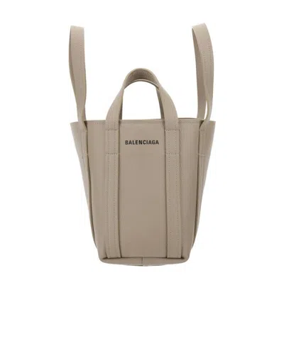 Balenciaga Logo Shoulder Bag In Nude