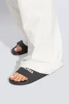 Balenciaga Logo-embossed Rubber Slides In Black