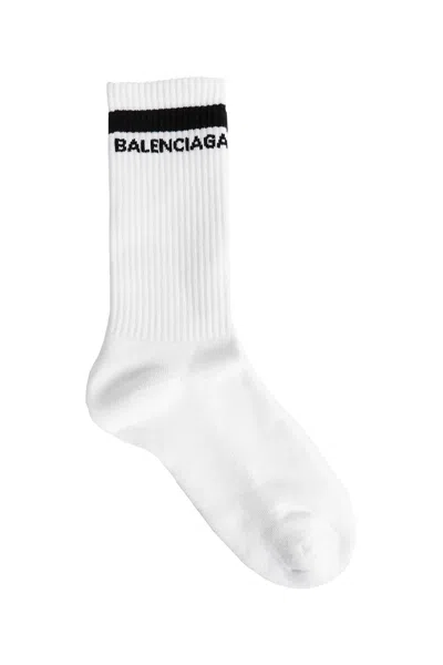 Balenciaga Logo Socks In White