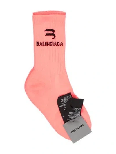 Pre-owned Balenciaga Logo Socks W/tags In Pink