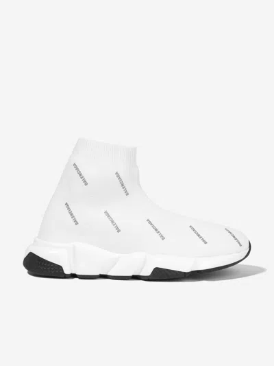 Balenciaga Logo Speed Trainers In White