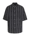 Balenciaga Logo-stripe Oversized Shirt In Black