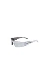 Balenciaga Silver Mono Rectangle Sunglasses In Gray