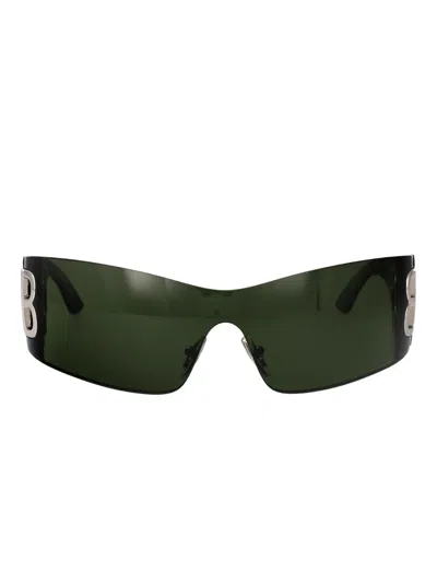 Balenciaga Logo Sunglasses In Green