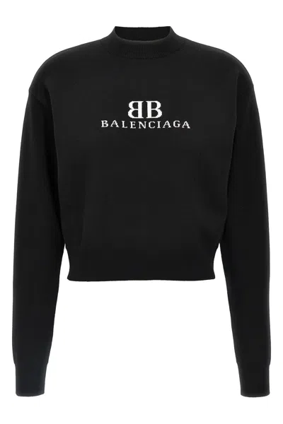 Balenciaga Logo Sweater In Multicolor