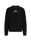Balenciaga Black Wool Blend Oversize Sweater In Blackwhite