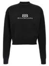 Balenciaga Logo Knitwear Sweater With Ribbed Accents In Multicolor