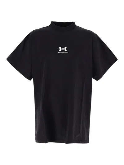 Balenciaga Logo T-shirt In Black