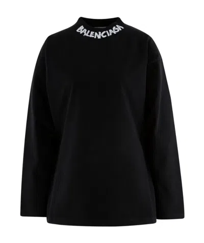 Balenciaga Logo T-shirt In Black